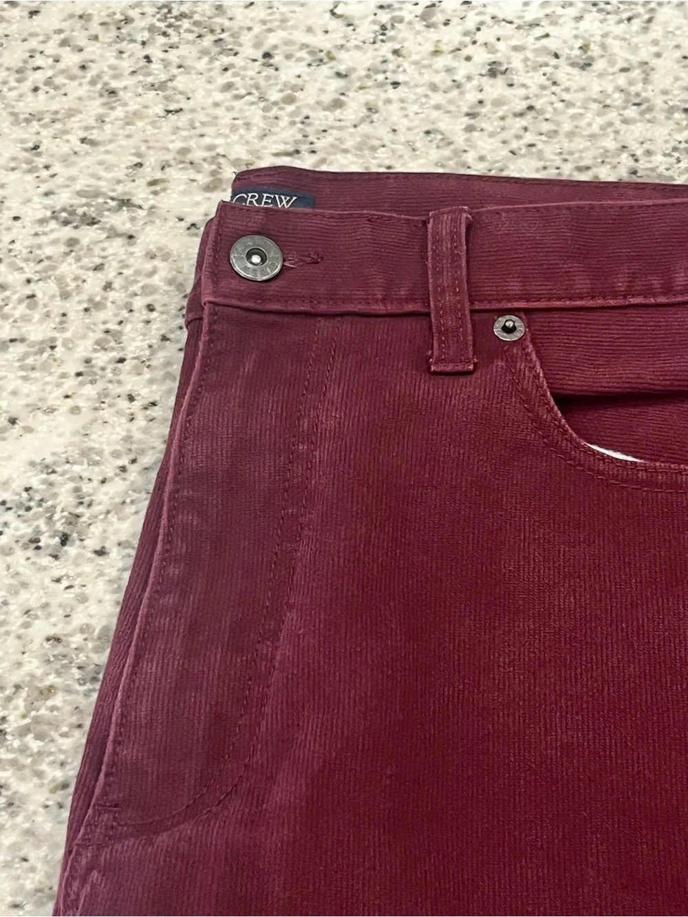J Crew Pants Mens 33x32 Red Burgandy The Sutton Chino Corduroy Straight Leg Slim